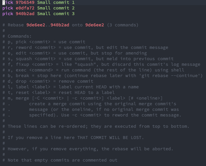 Git rebase interactive